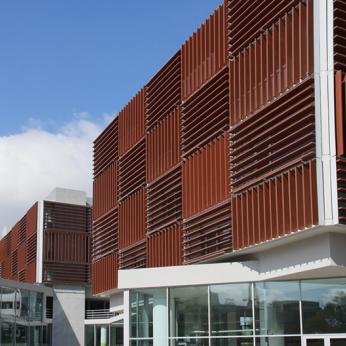 Corten Honeycomb Motorized Louvers