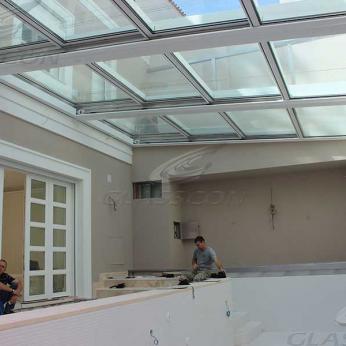 Retractable Glass Roof with Motorized Operation