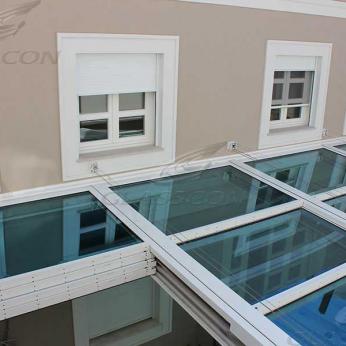 Retractable Glass Roof with Motorized Operation