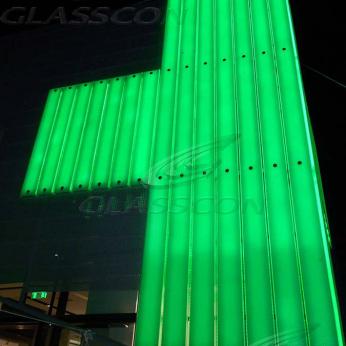 Illuminated U-Glass with DGU Spider Glass Curtain Wall