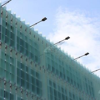 Building Envelope with Glazed Solar Louvers & Inox Mesh