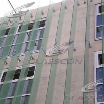 Building Envelope with Glazed Solar Louvers & Inox Mesh