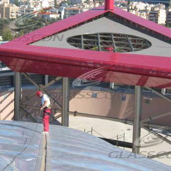 Επικάλυψη αίθριου με μεμβράνη etfe συνεχούς παροχής αέρα