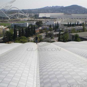 Επικάλυψη αίθριου με μεμβράνη etfe συνεχούς παροχής αέρα